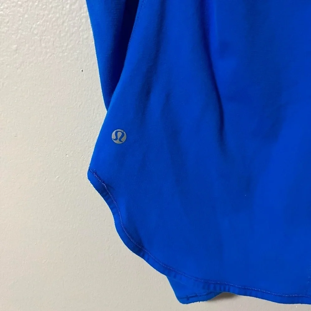Retired Lululemon Runder Under Long Sleeve in Beaming Blue Size 6 Thumb Ruffles